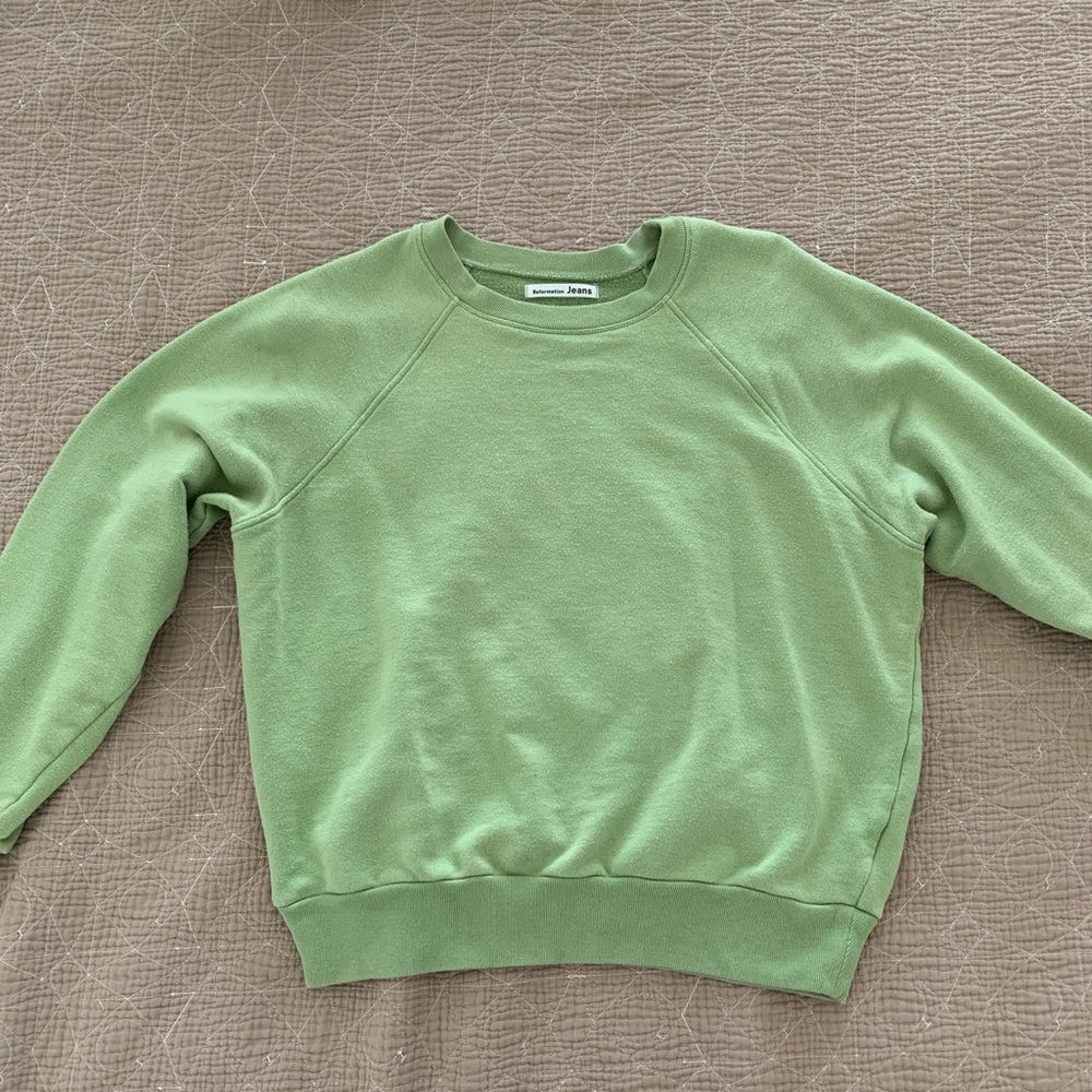 Reformation Green Sweatshirt